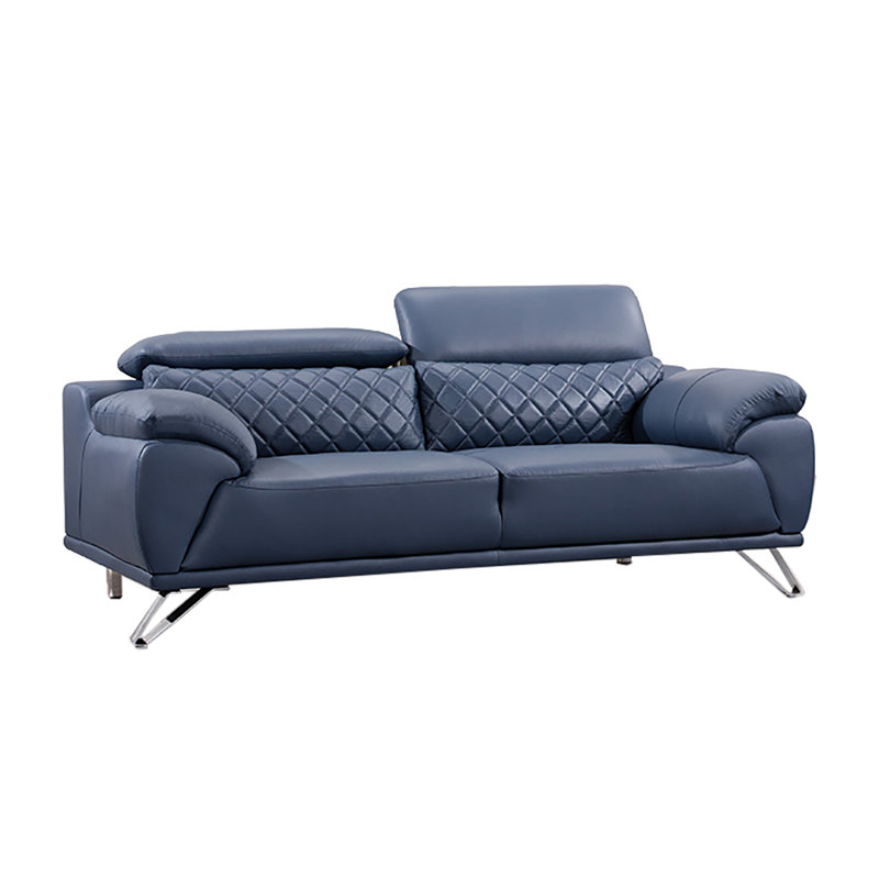 Orren Ellis Theda 83" Genuine Leather Pillow Top Arm Sofa Wayfair